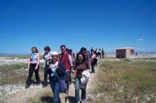 We saw the site and now were on the way back to the bus.