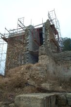 It was interesting to see how they rebuilt the wall to be sturdy but original looking.