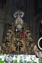 A close up of the stay at home Virgen.