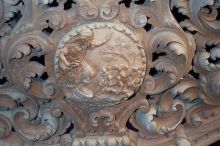 This is a sample of the work being done by the craftsman on the float.