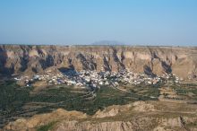 View of Gorafe - many dolmenes on each side of the gorge.