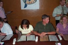 John Jr. and Jenna working on what to eat.  